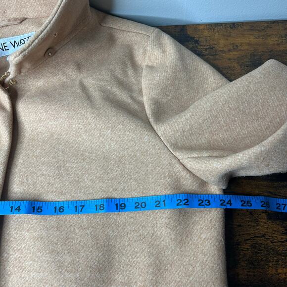 Nine West Camel City Coat Tan Peacoat Women's XL Minimalist Preppy Academia - Picture 10 of 12